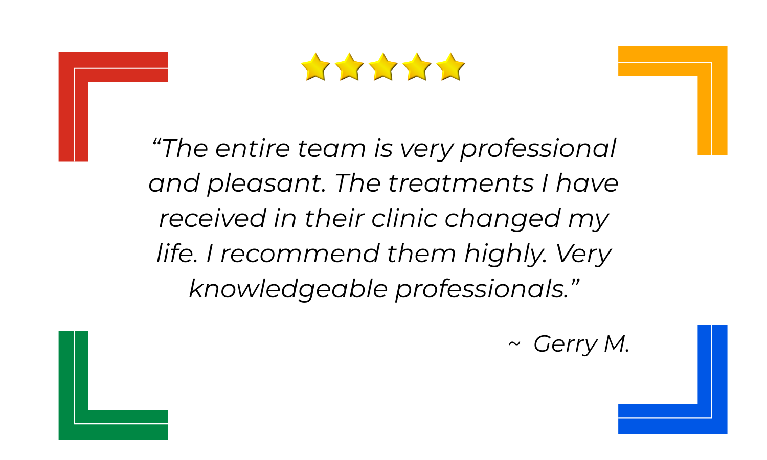 Five-star Google review from Gerry M.